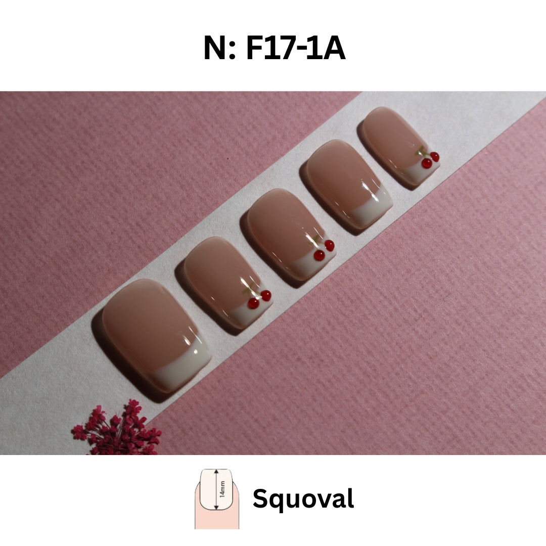 N°F17 – Cherry French | COCO NAIL 999 Press-On Nails