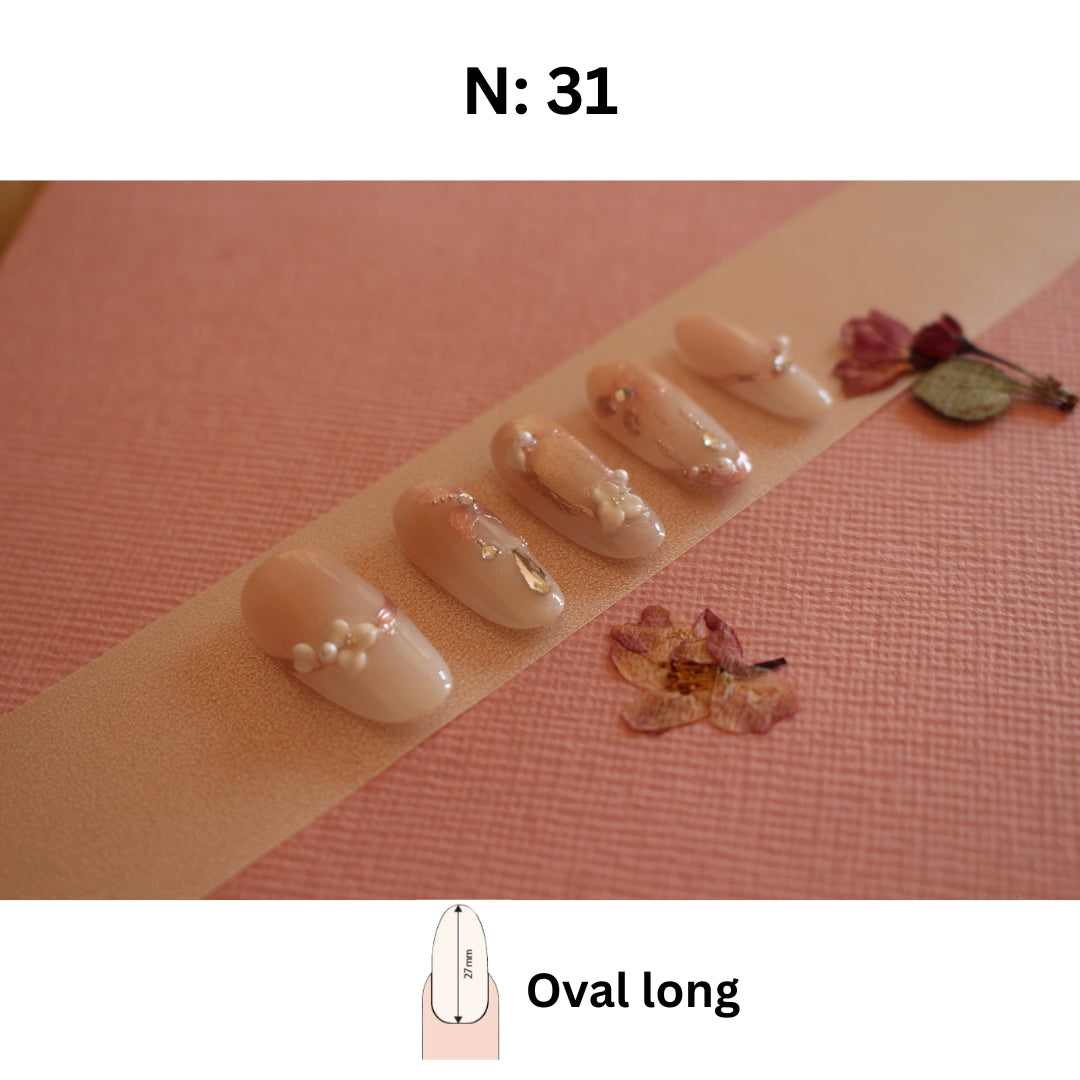 N°31 – Blush Pearl Bloom | Press-On Nails by COCO NAIL 999