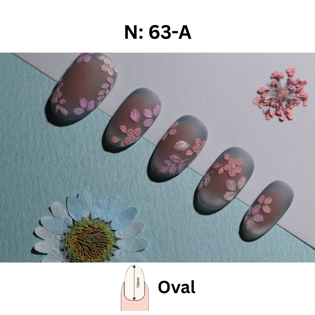 N: 63 - Blooming Coffin Nails | Press-On Nails by COCO NAIL 999