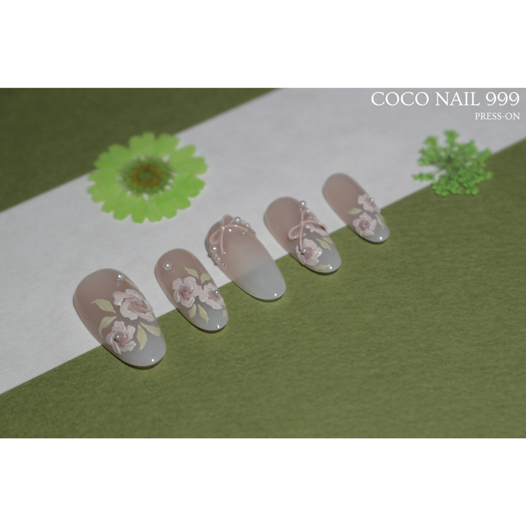 N°70 - Romantic Blossom | Press-On Nails by COCO NAIL 999