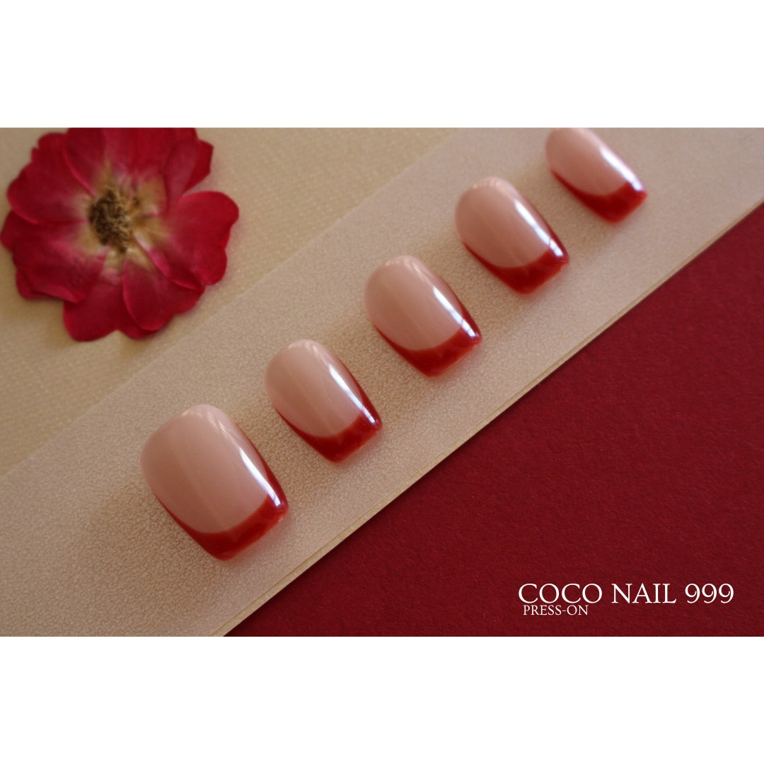 N°F7 – Red French Charm | COCO NAIL 999 Press-On Nails
