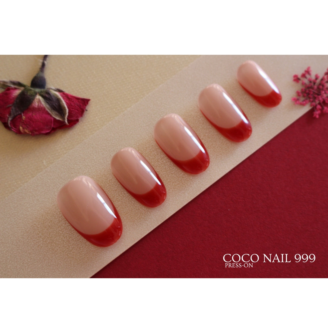 N°F7 – Red French Charm | COCO NAIL 999 Press-On Nails
