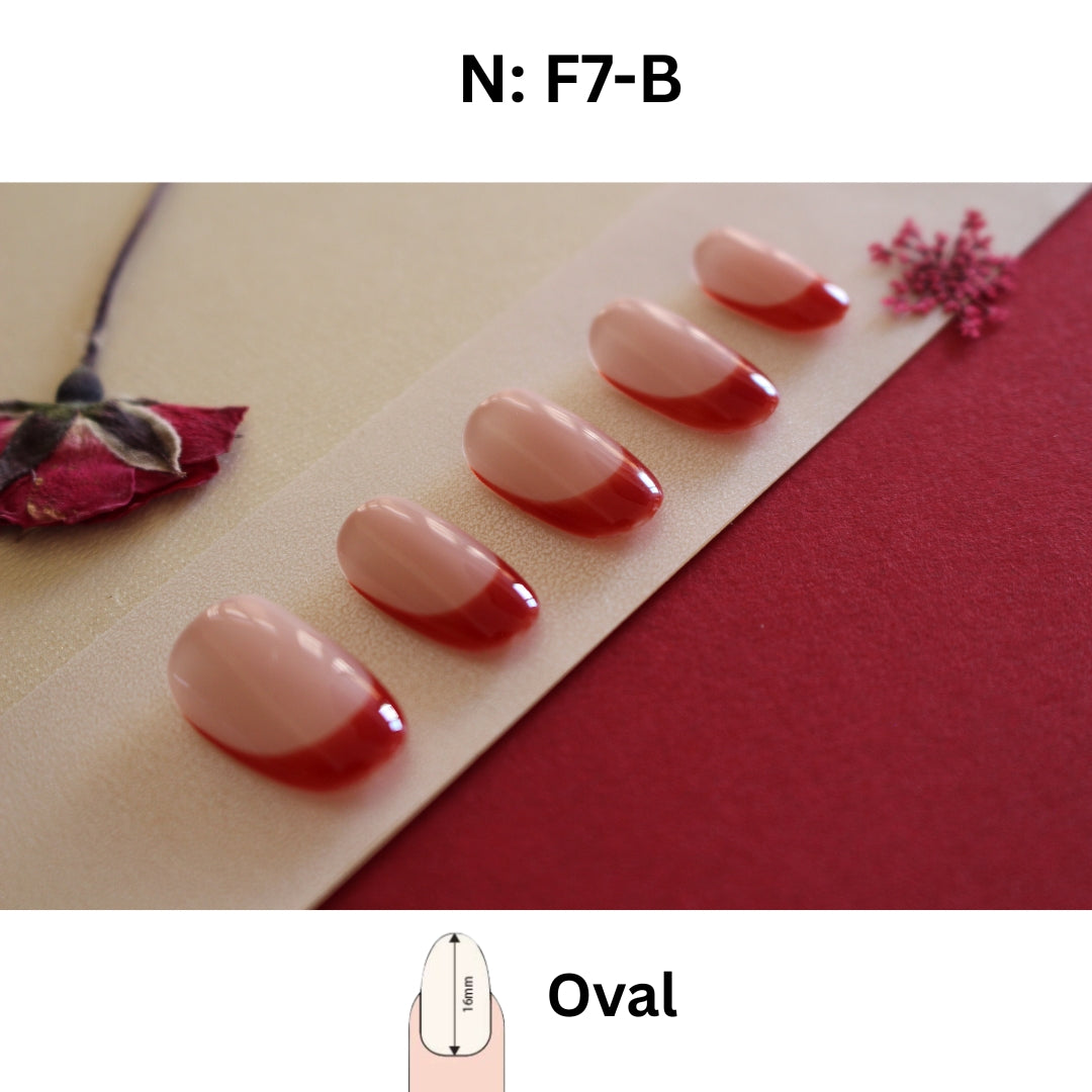 N°F7 – Red French Charm | COCO NAIL 999 Press-On Nails