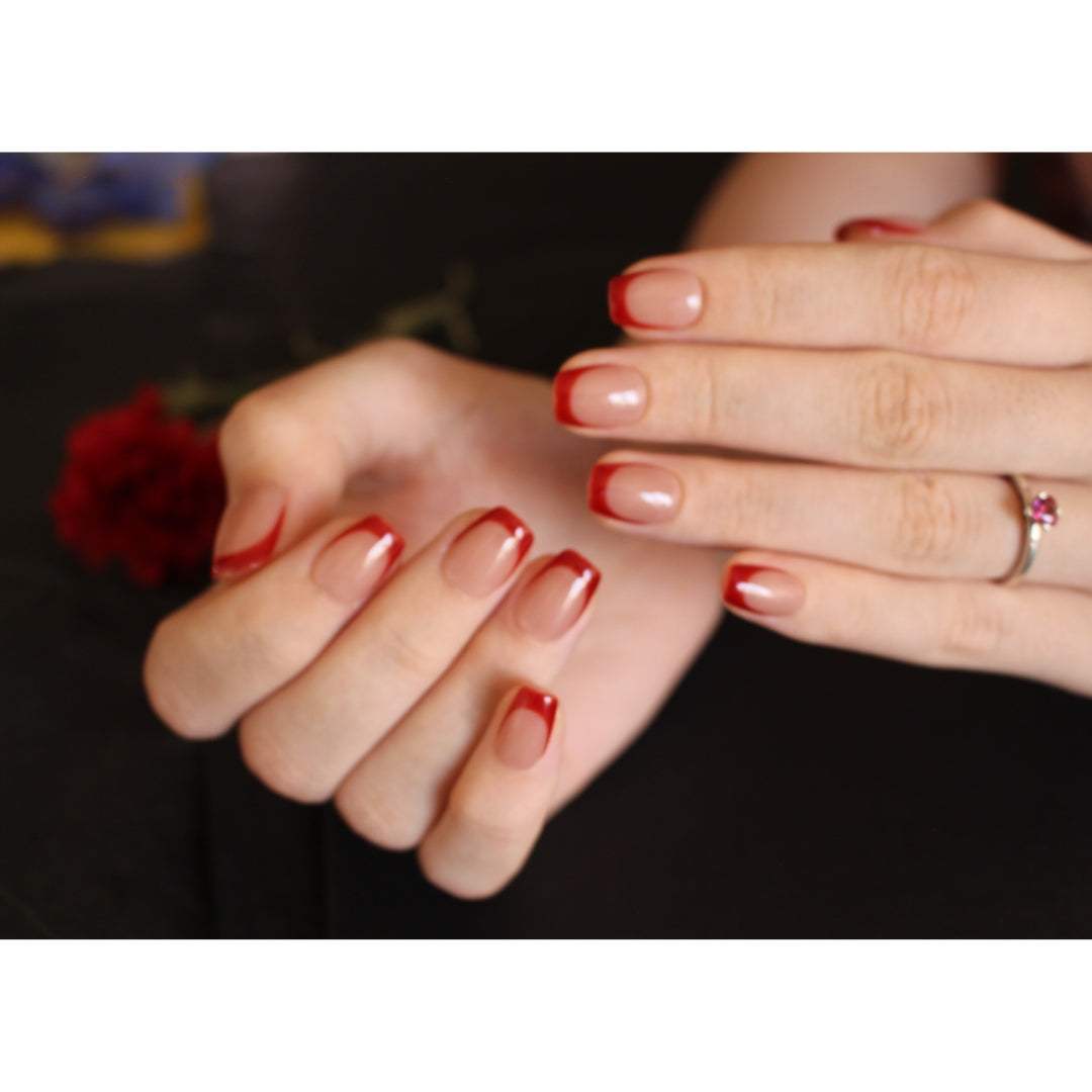 N°F7 – Red French Charm | COCO NAIL 999 Press-On Nails