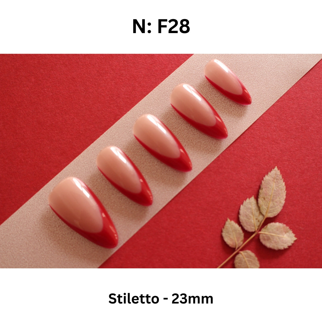 N°F28 – Classic Red French | COCO NAIL 999 Press-On Nails
