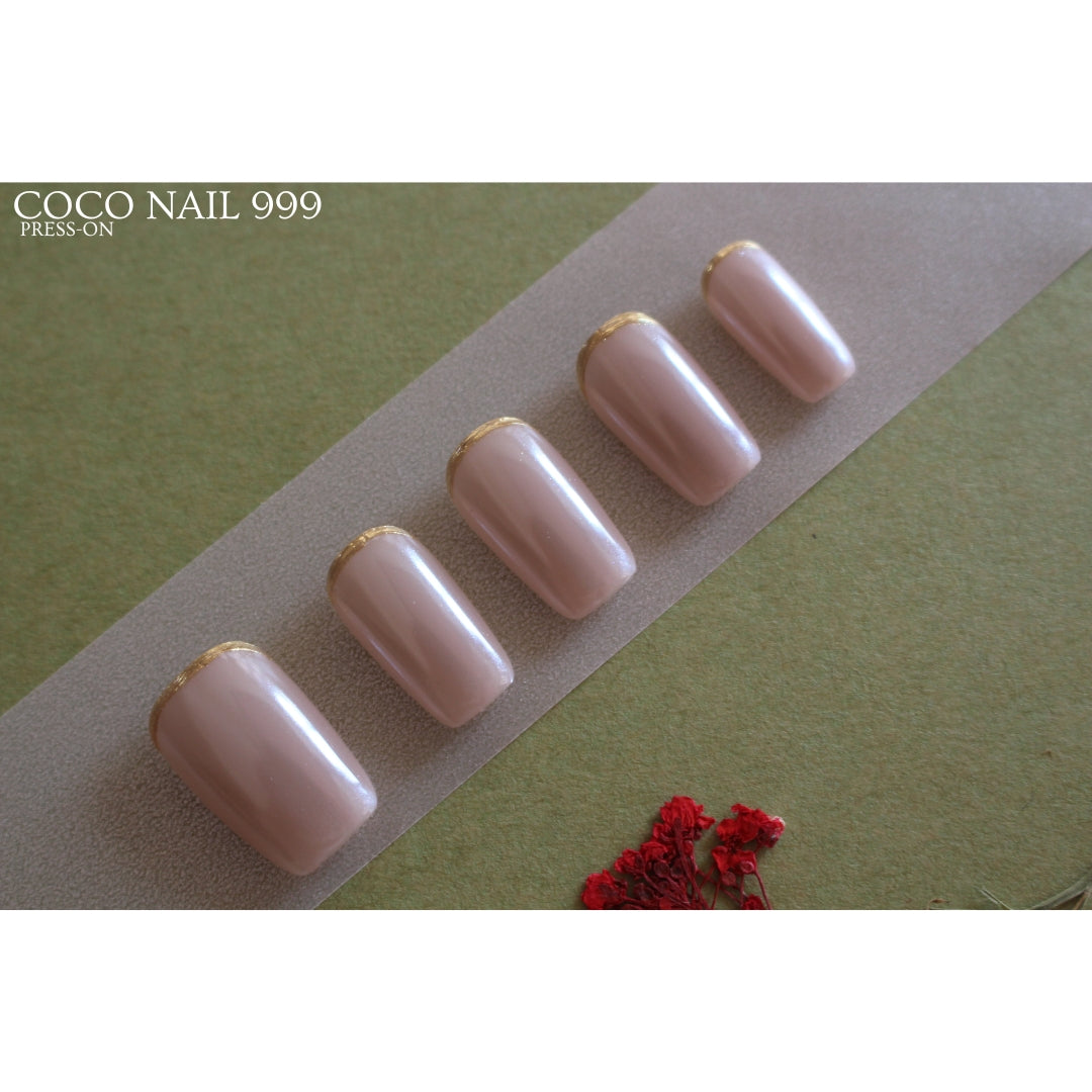 N°73A\B – Golden Touch | COCO NAIL 999 Press-On Nails