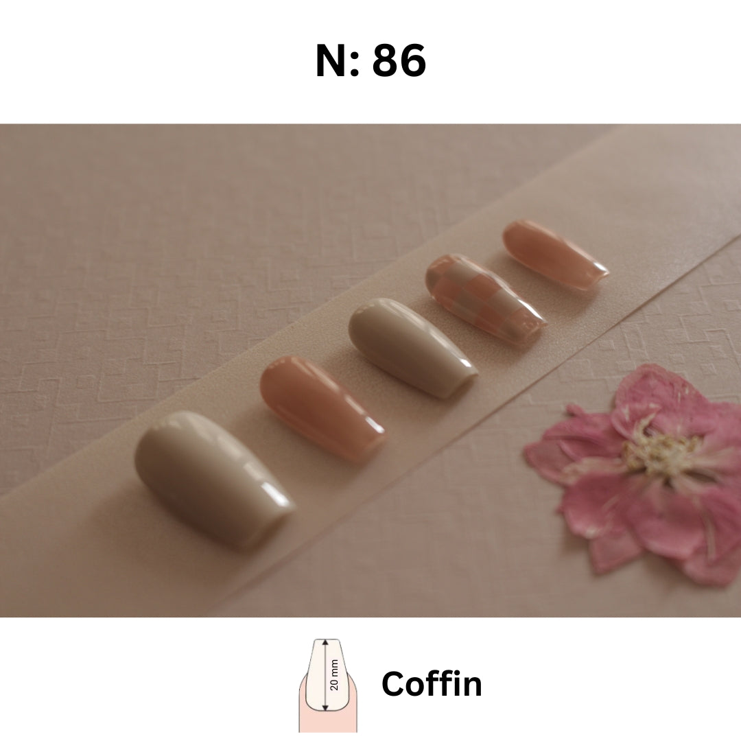 N°86 – Soft Check | COCO NAIL 999 Press-On Nails