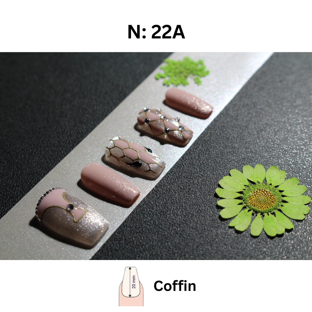 N°22 – Pink Snake Elegance | COCO NAIL 999 Press-On Nails