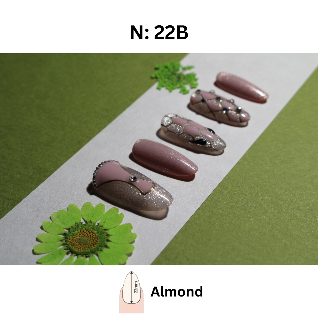 N°22 – Pink Snake Elegance | COCO NAIL 999 Press-On Nails