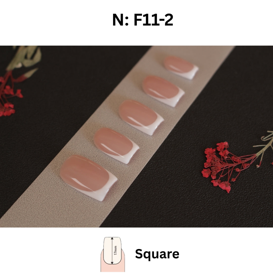N°F11-2 – Nude French Elegance | Square Medium