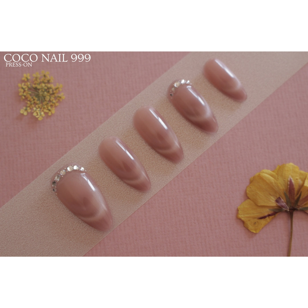 N°95- Elegant Nude Sparkle | Coffin & Almond