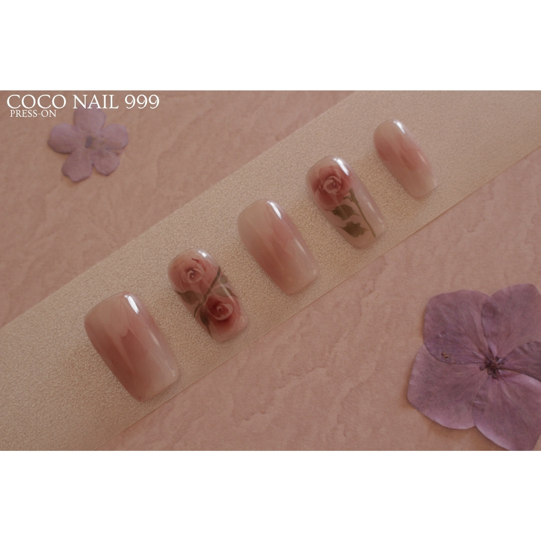 ✨N-40-Vintage Rose Nude Press-On Nails