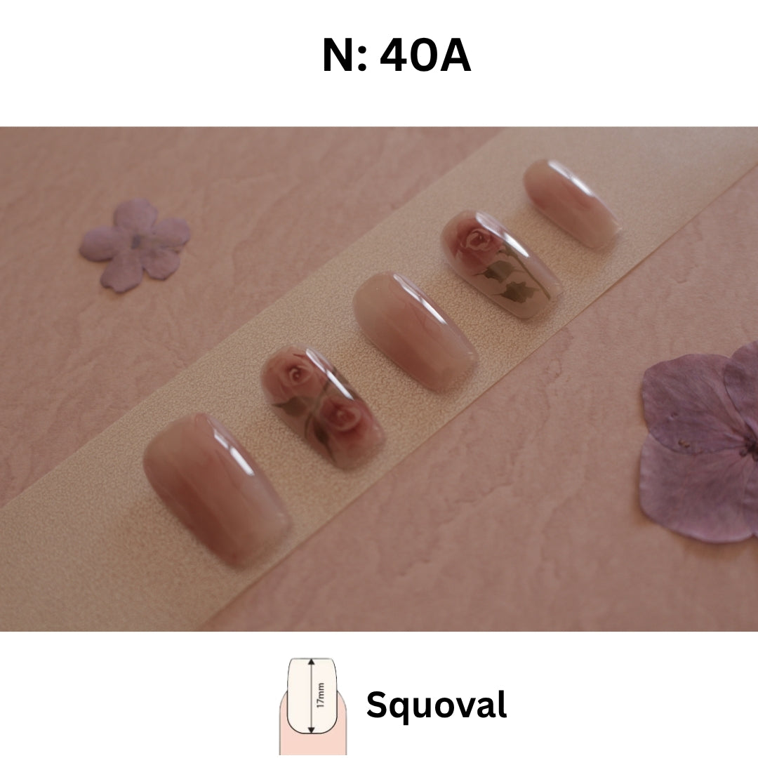 ✨N-40-Vintage Rose Nude Press-On Nails