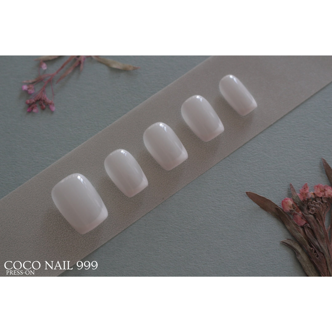 N°F23 — Milky White French | Square Short & Oval