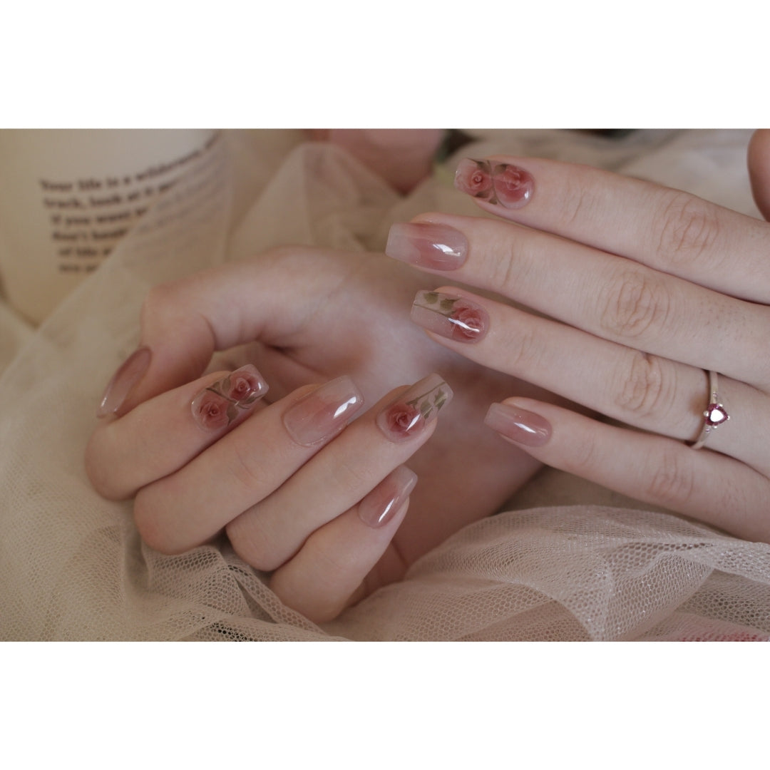 ✨N-40-Vintage Rose Nude Press-On Nails