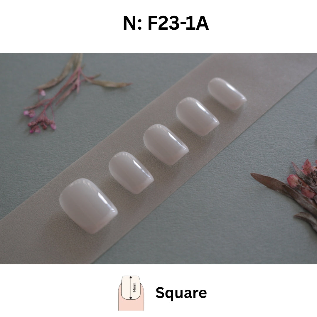 N°F23 — Milky White French | Square Short & Oval