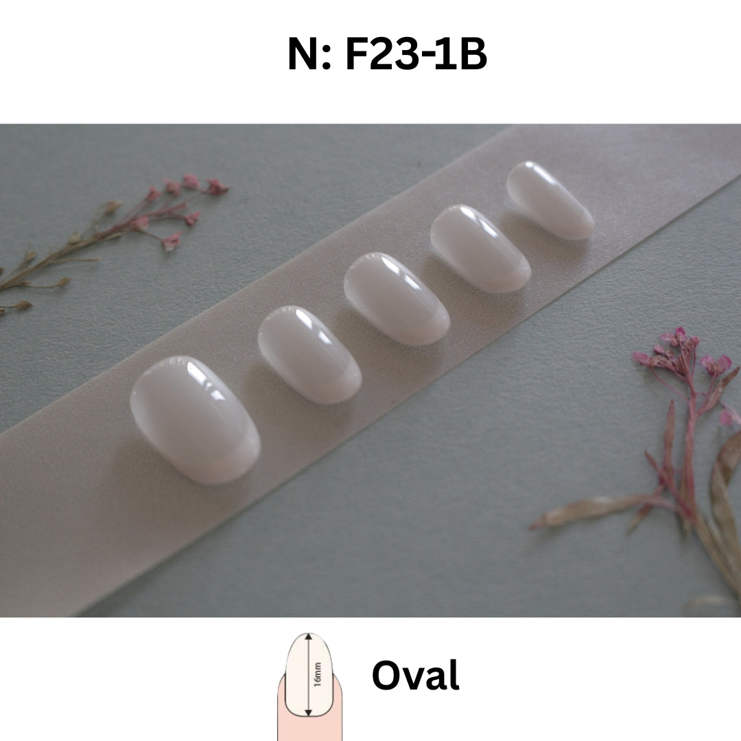 N°F23 — Milky White French | Square Short & Oval