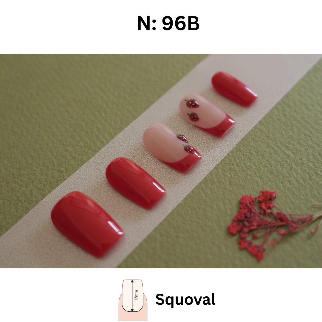 N°96 – Strawberry Red Charm | Coffin & Oval