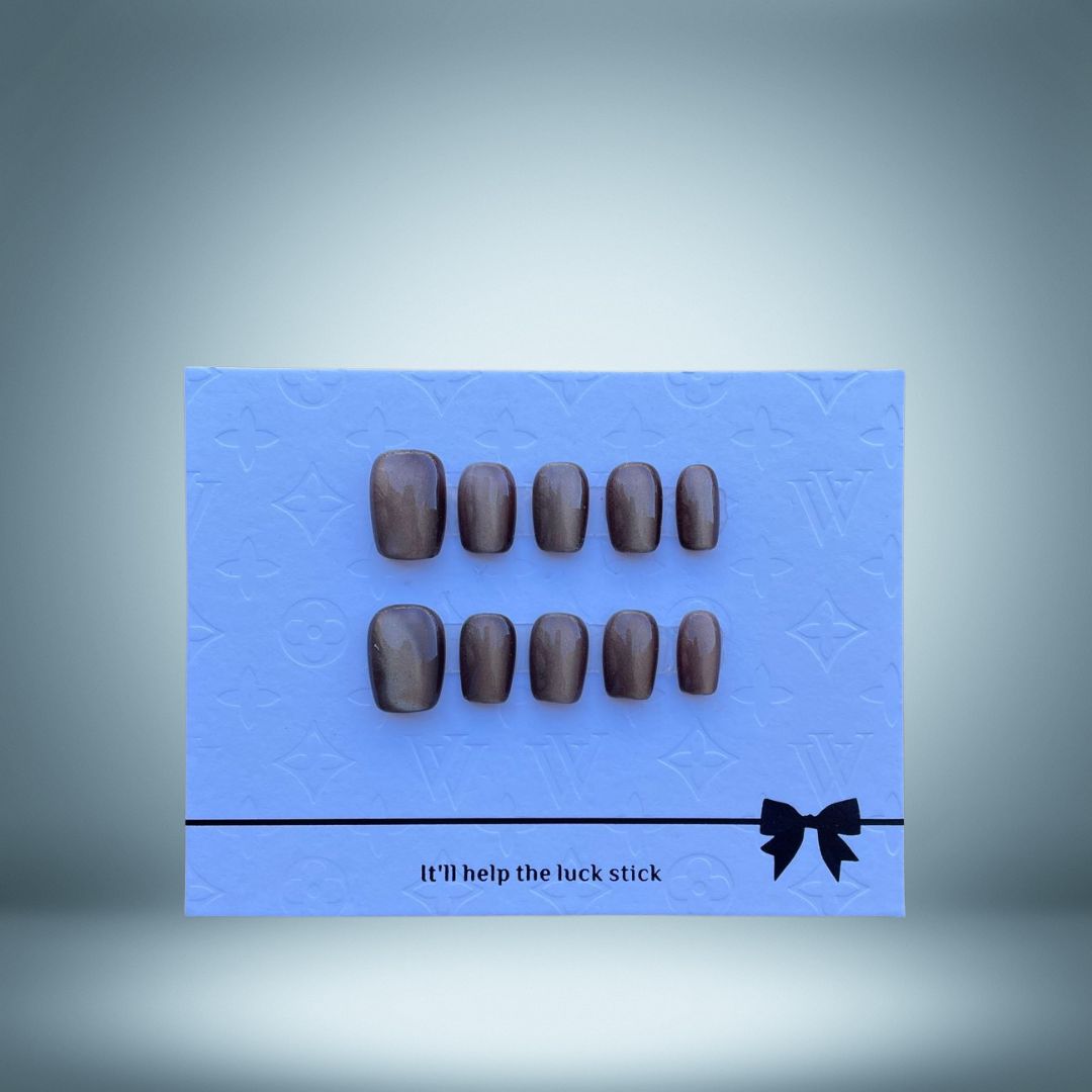 Square 17mm Bright Brown Nails #5