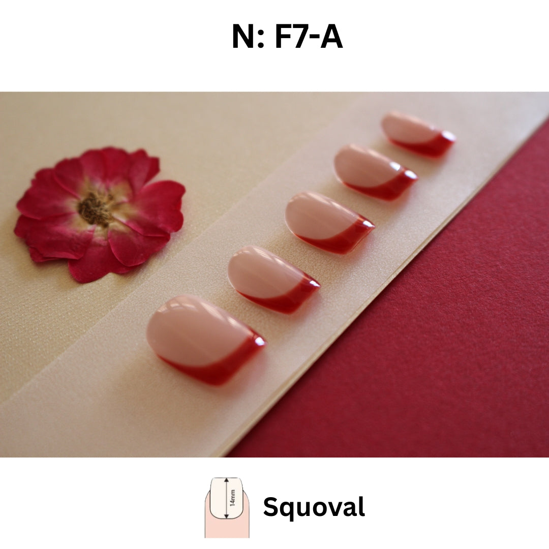 N°F7 – Red French Charm | COCO NAIL 999 Press-On Nails