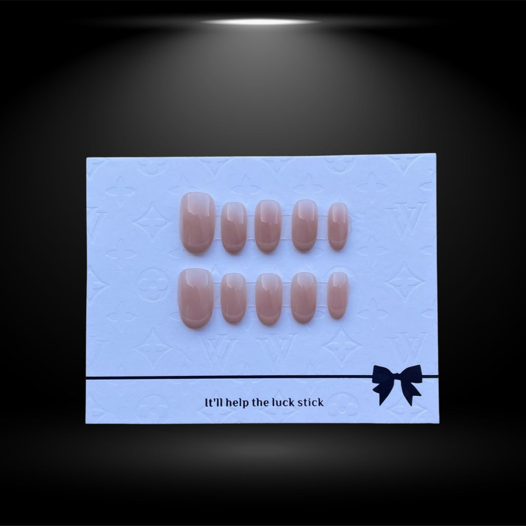 Milky White Pink Oval French Press-On Nails 16mm #N°A111-2