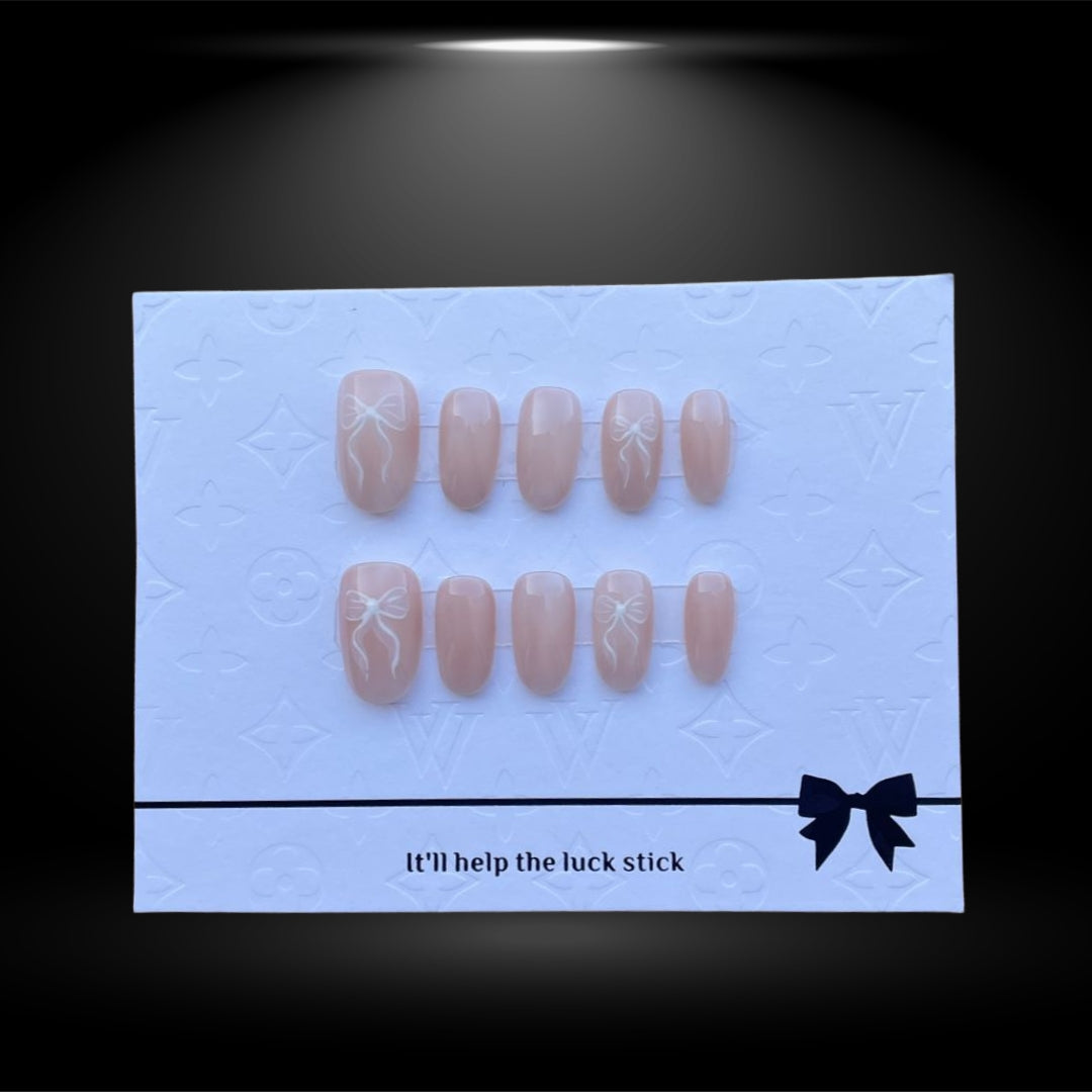 Milky White Pink Square French Press-On Nails 17mm #N°A112-2