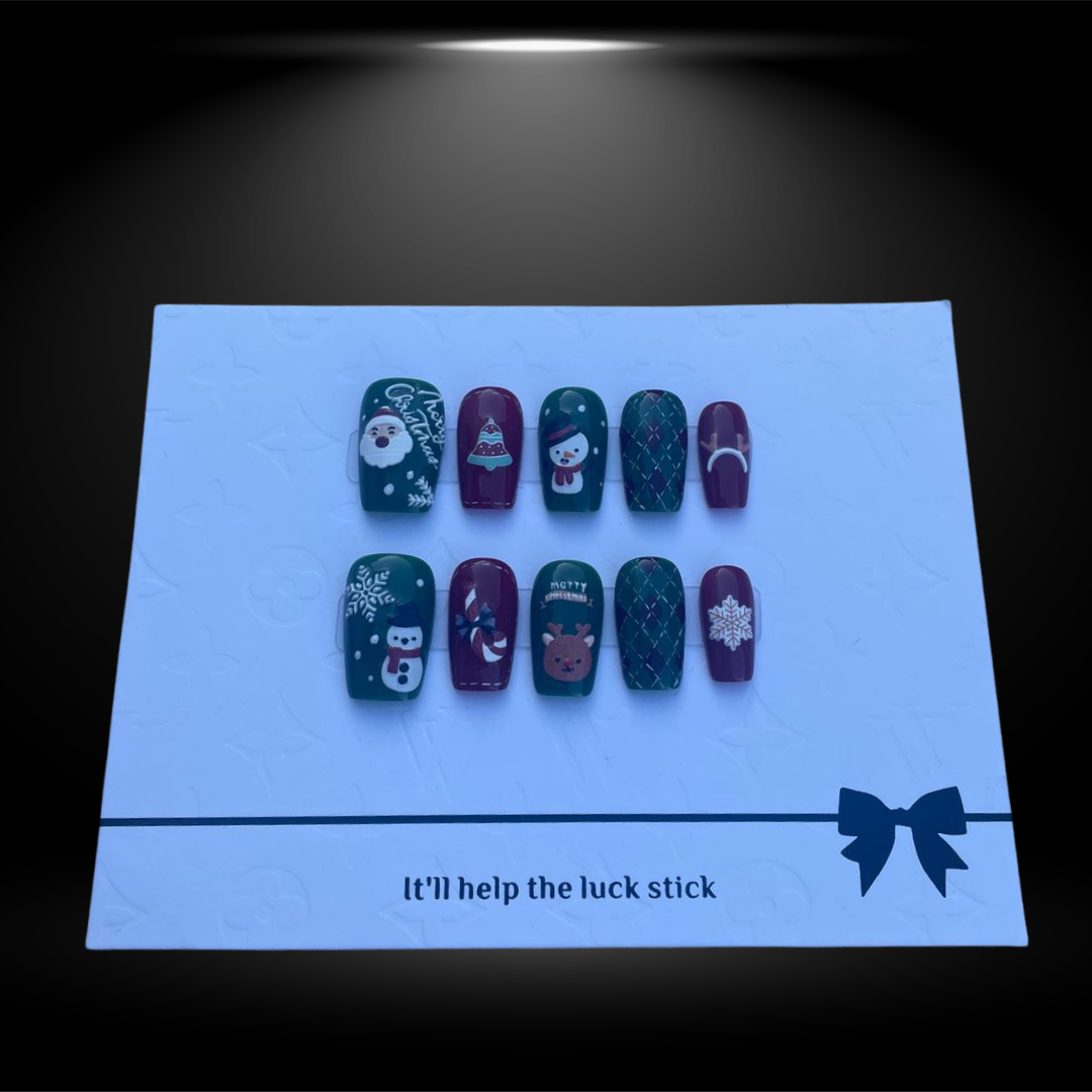 Handmade Mercy Christmas Square Press-On Nails - 17mm