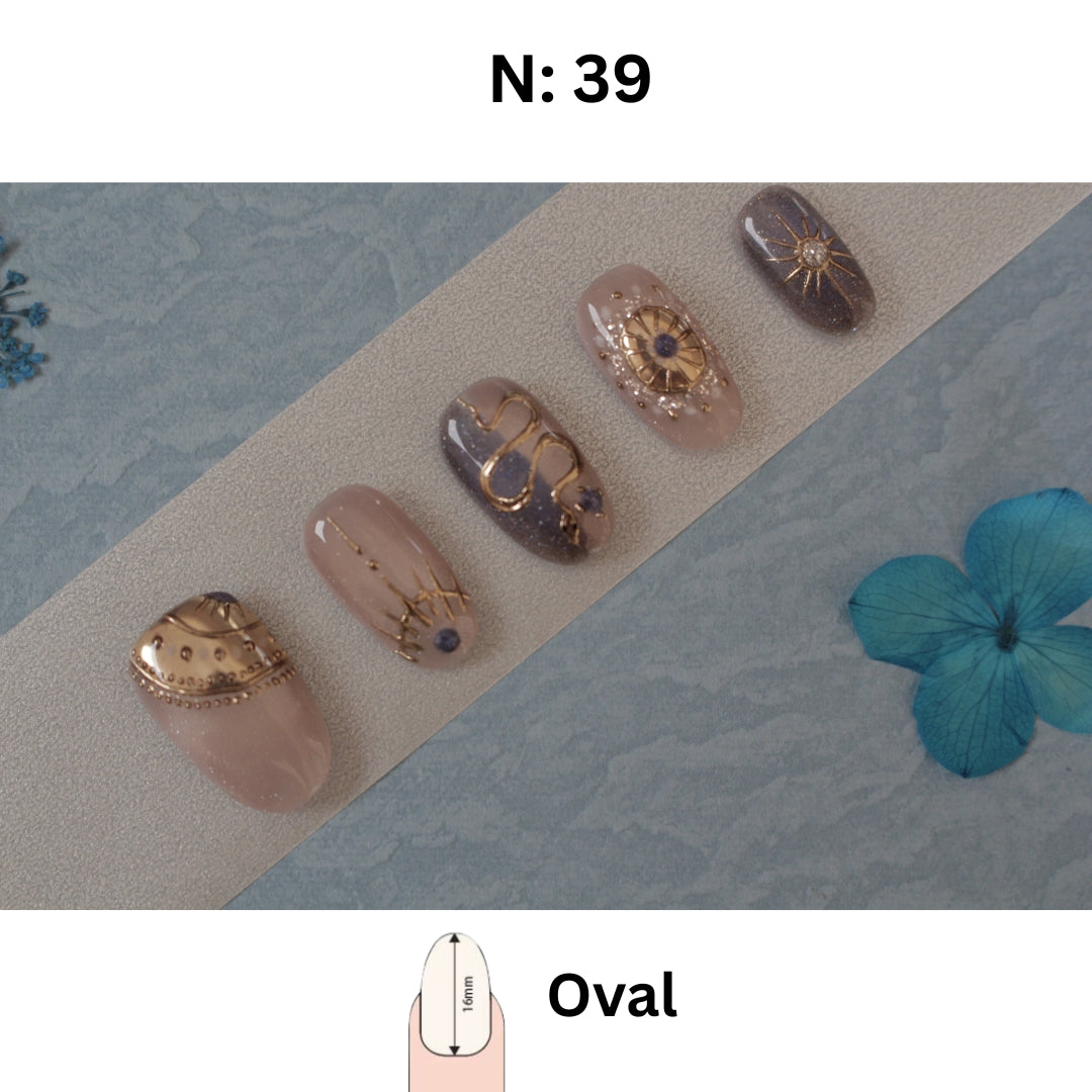 N39 - Mystic Oval Set | Press-On Nails by COCO NAIL 999