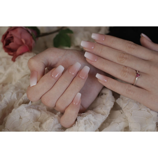✨N: 6-2 Baby Boomer Ombre Press-On Nails.