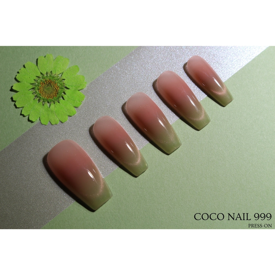🌿 N°2-1 - Sage Ombre Squoval Press-On Nails