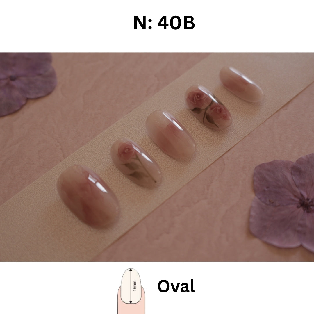 ✨N-40-Vintage Rose Nude Press-On Nails